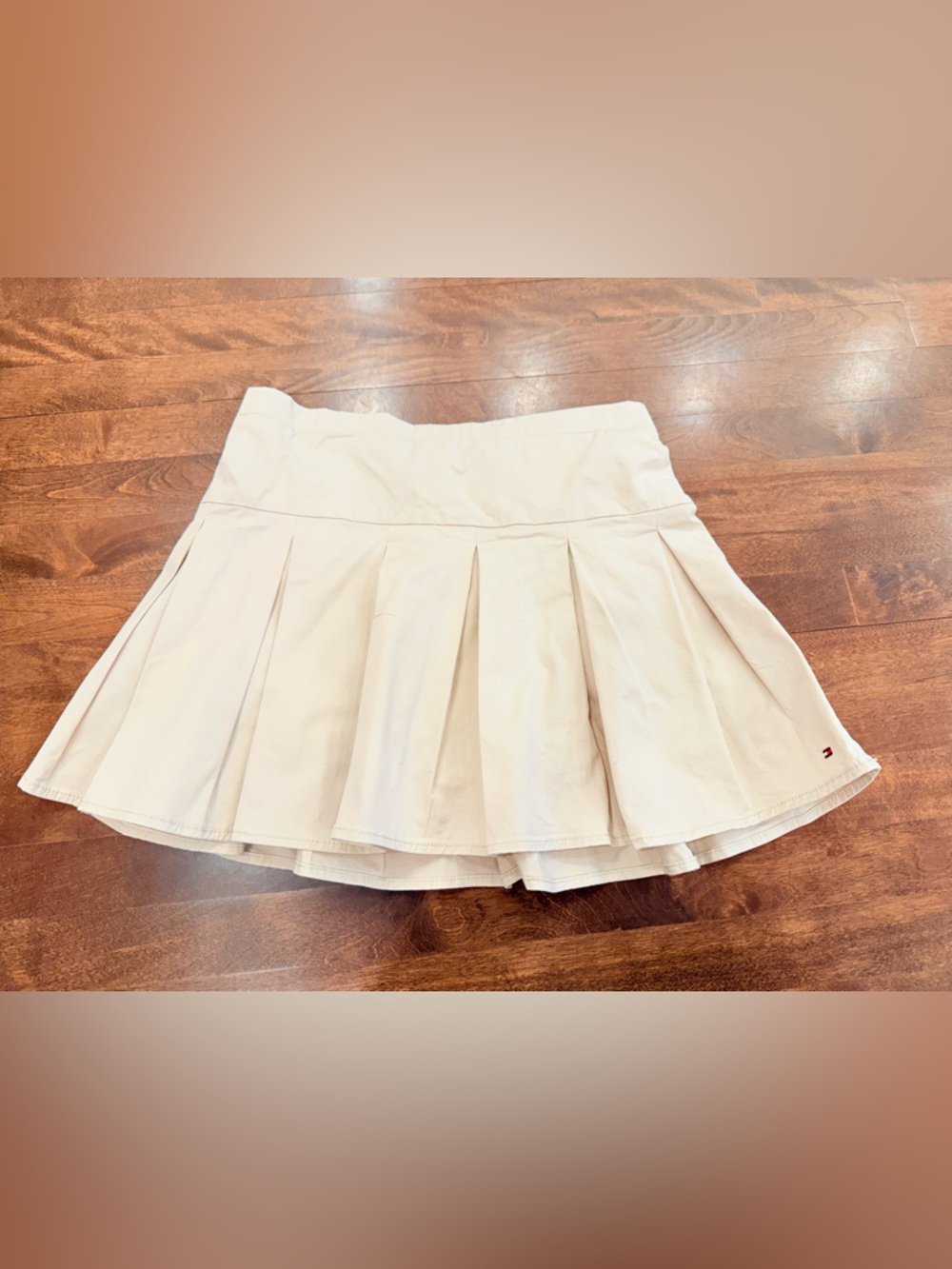 Tommy Hilfiger Cream Pleated Circle Skirt for girls